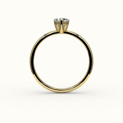 Engaste de anillo solitario con corte de corazón