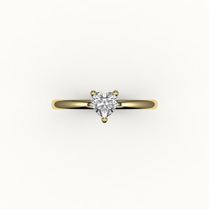 Engaste de anillo solitario con corte de corazón