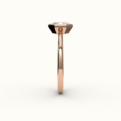 Engaste clásico de anillo con bisel de corte hexagonal