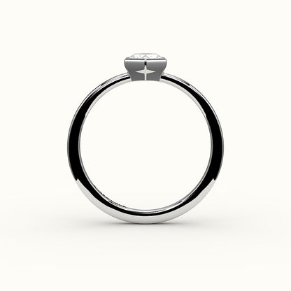 Engaste clásico de anillo con bisel de corte hexagonal