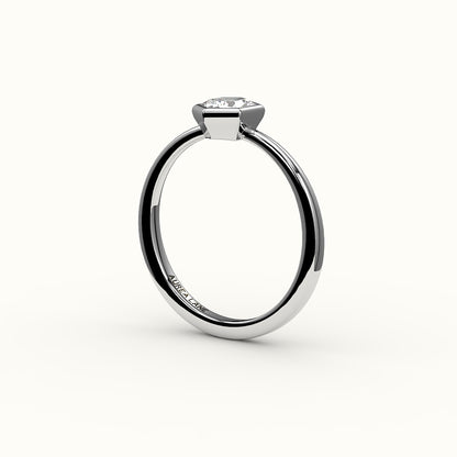 Engaste clásico de anillo con bisel de corte hexagonal
