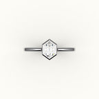 Classic Hexagon Cut Bezel Ring Setting