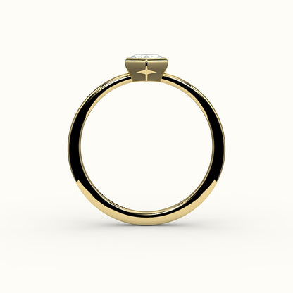 Engaste clásico de anillo con bisel de corte hexagonal