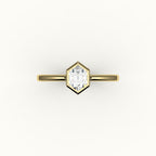 Classic Hexagon Cut Bezel Ring Setting