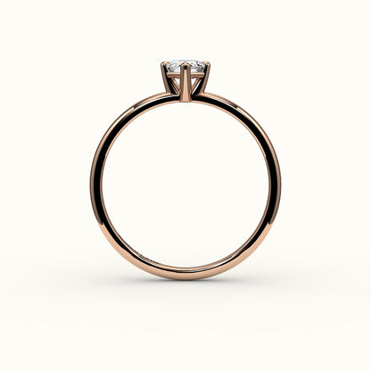 Engaste clásico de anillo solitario con corte hexagonal