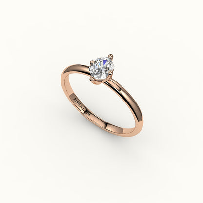 Engaste clásico de anillo solitario con corte hexagonal