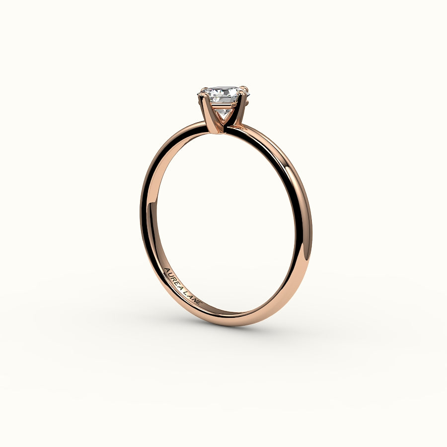 Engaste clásico de anillo solitario con corte hexagonal