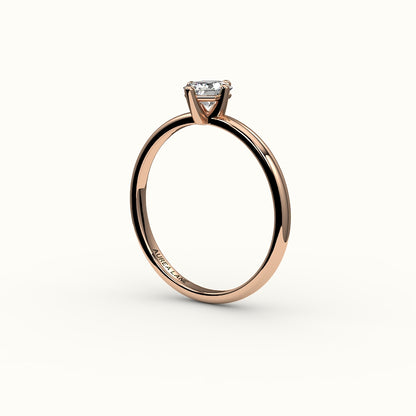 Engaste clásico de anillo solitario con corte hexagonal