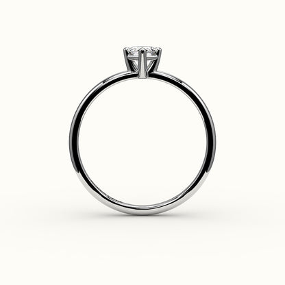 Engaste clásico de anillo solitario con corte hexagonal