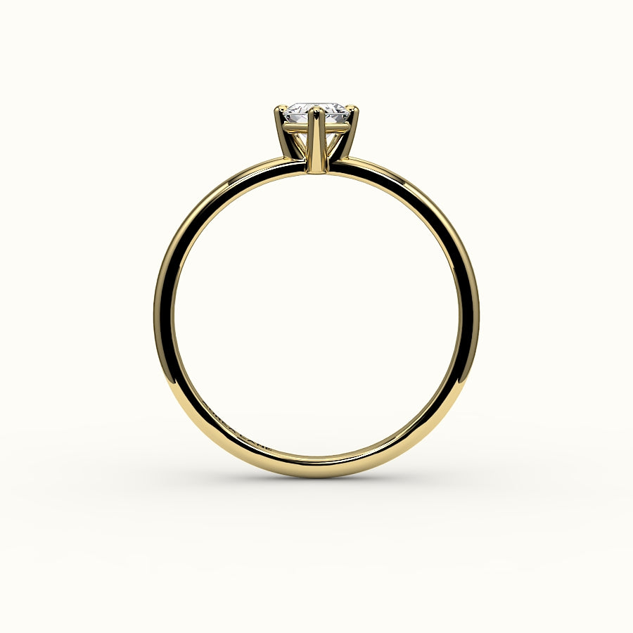 Engaste clásico de anillo solitario con corte hexagonal