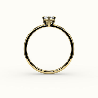 Engaste clásico de anillo solitario con corte hexagonal