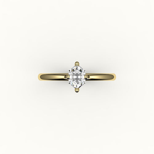 Classic Hexagon Cut Solitaire Ring Setting