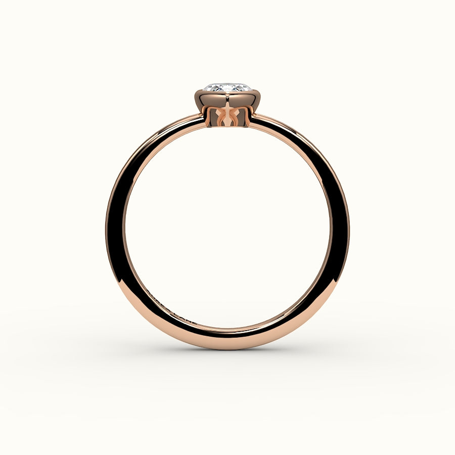 Engaste de anillo con bisel de talla marquesa clásica