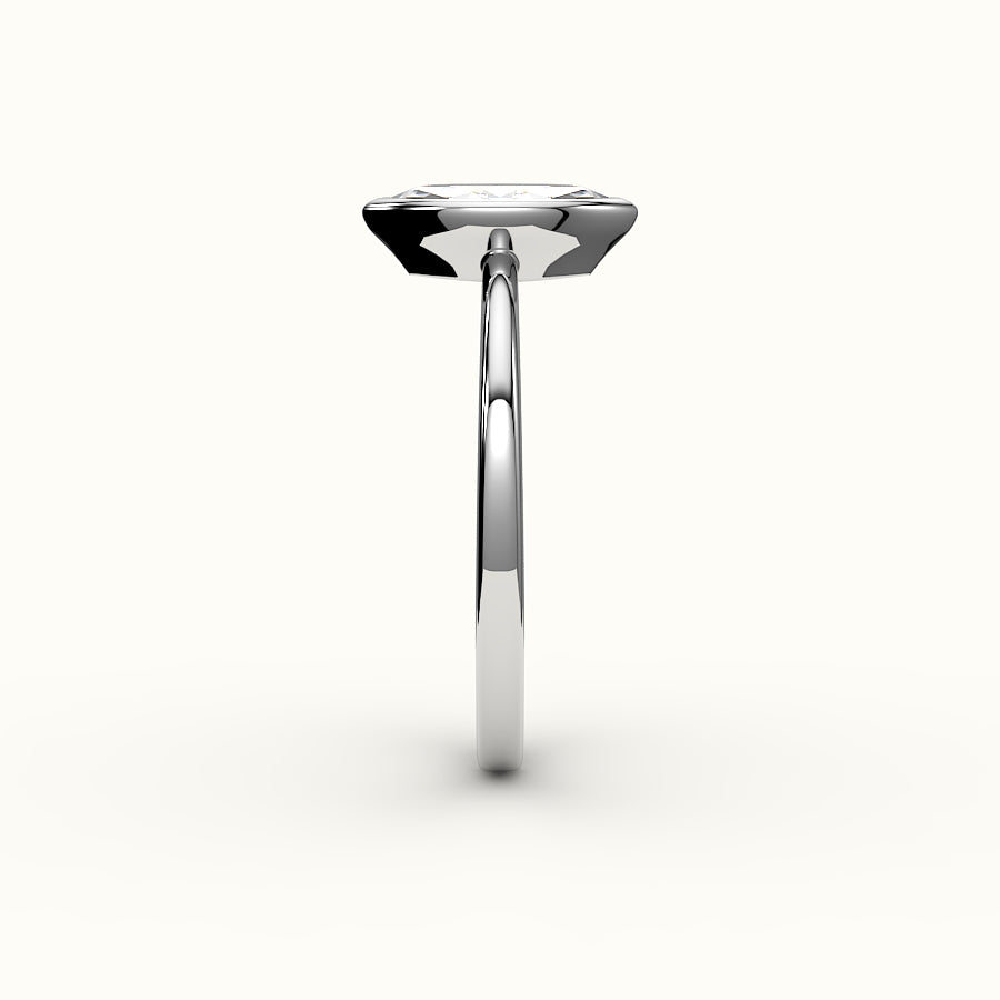 Engaste de anillo con bisel de talla marquesa clásica