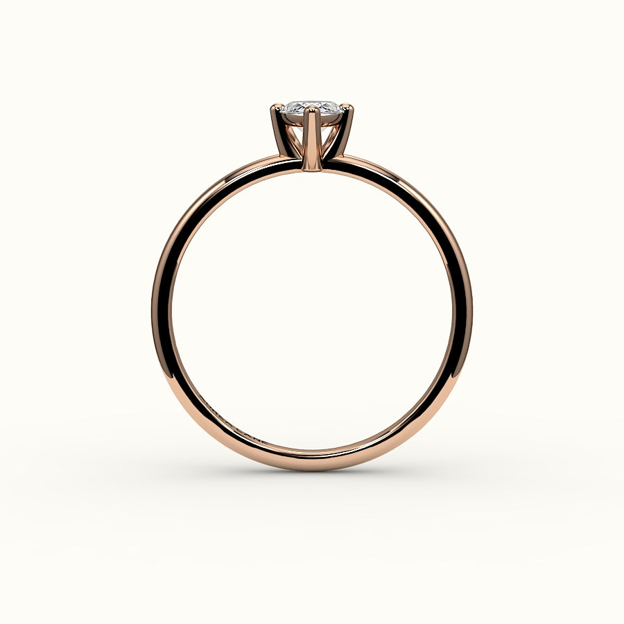 Engaste de anillo solitario de talla marquesa clásica