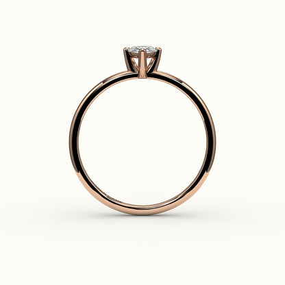 Engaste de anillo solitario de talla marquesa clásica