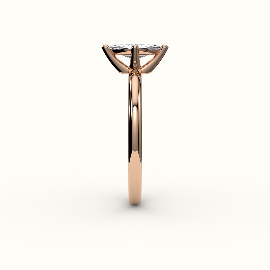 Engaste de anillo solitario de talla marquesa clásica