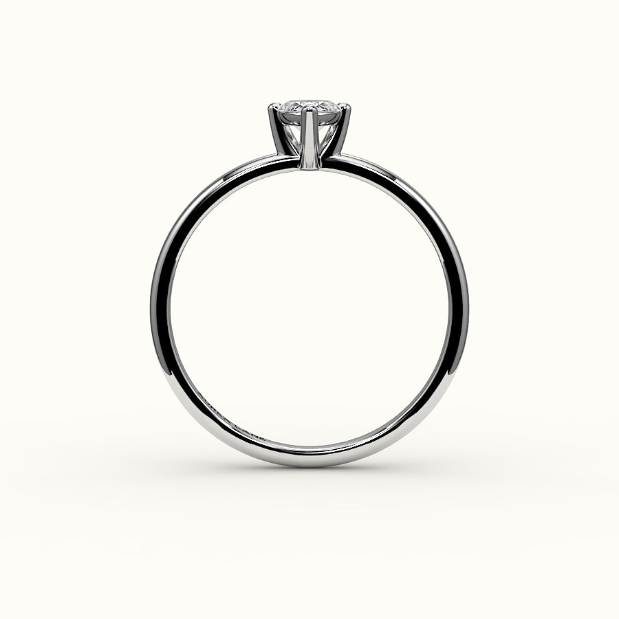 Engaste de anillo solitario de talla marquesa clásica