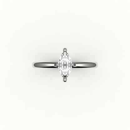 Engaste de anillo solitario de talla marquesa clásica