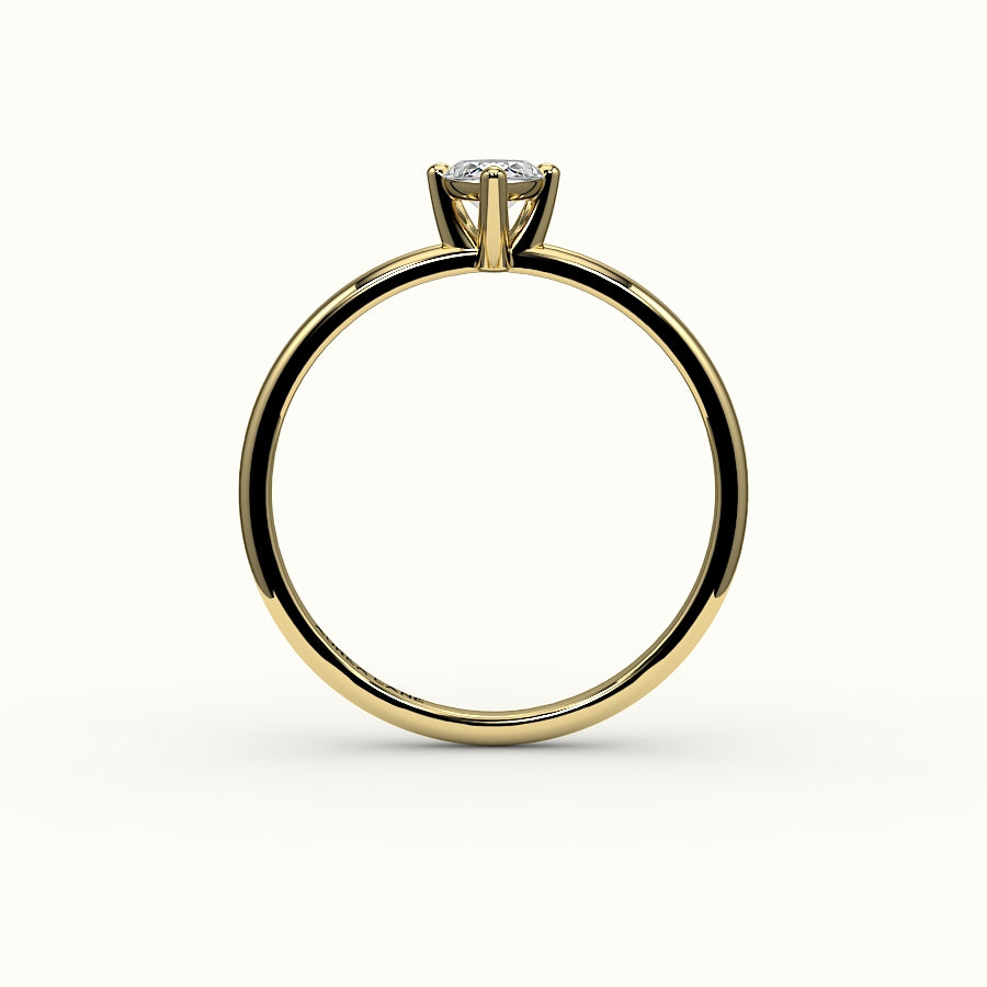 Engaste de anillo solitario de talla marquesa clásica