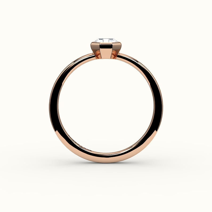 Engaste clásico de anillo con bisel de corte octogonal