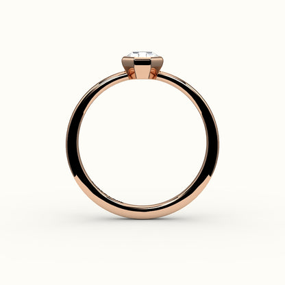 Engaste clásico de anillo con bisel de corte octogonal