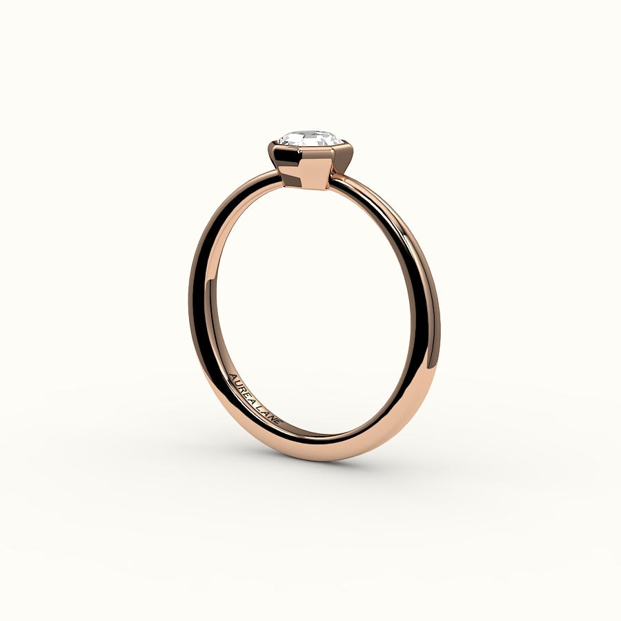 Engaste clásico de anillo con bisel de corte octogonal