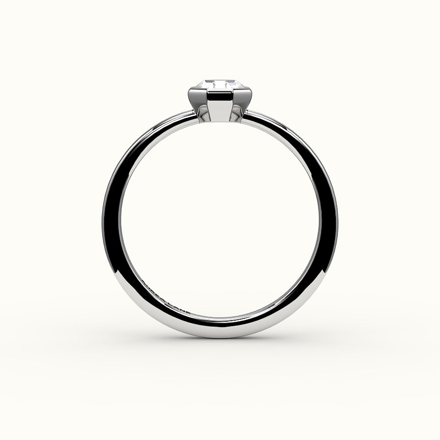 Engaste clásico de anillo con bisel de corte octogonal