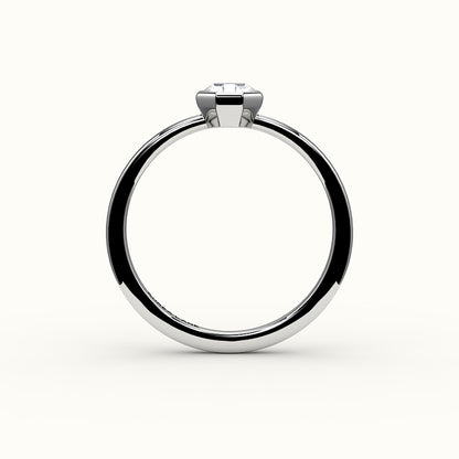 Engaste clásico de anillo con bisel de corte octogonal