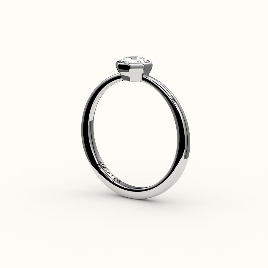 Engaste clásico de anillo con bisel de corte octogonal