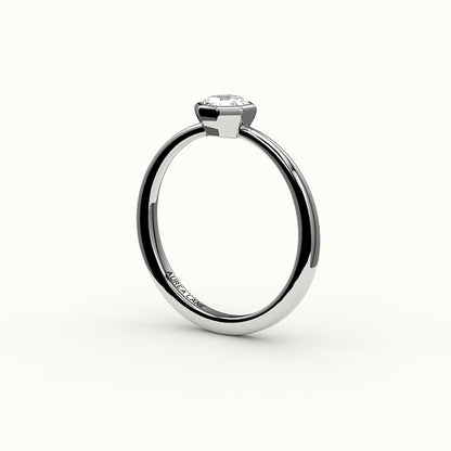 Engaste clásico de anillo con bisel de corte octogonal