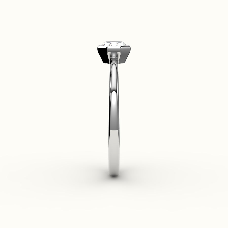 Engaste clásico de anillo con bisel de corte octogonal