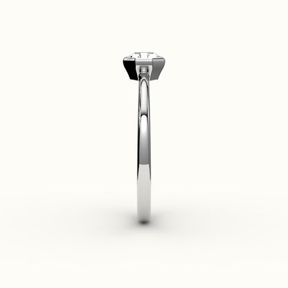 Engaste clásico de anillo con bisel de corte octogonal