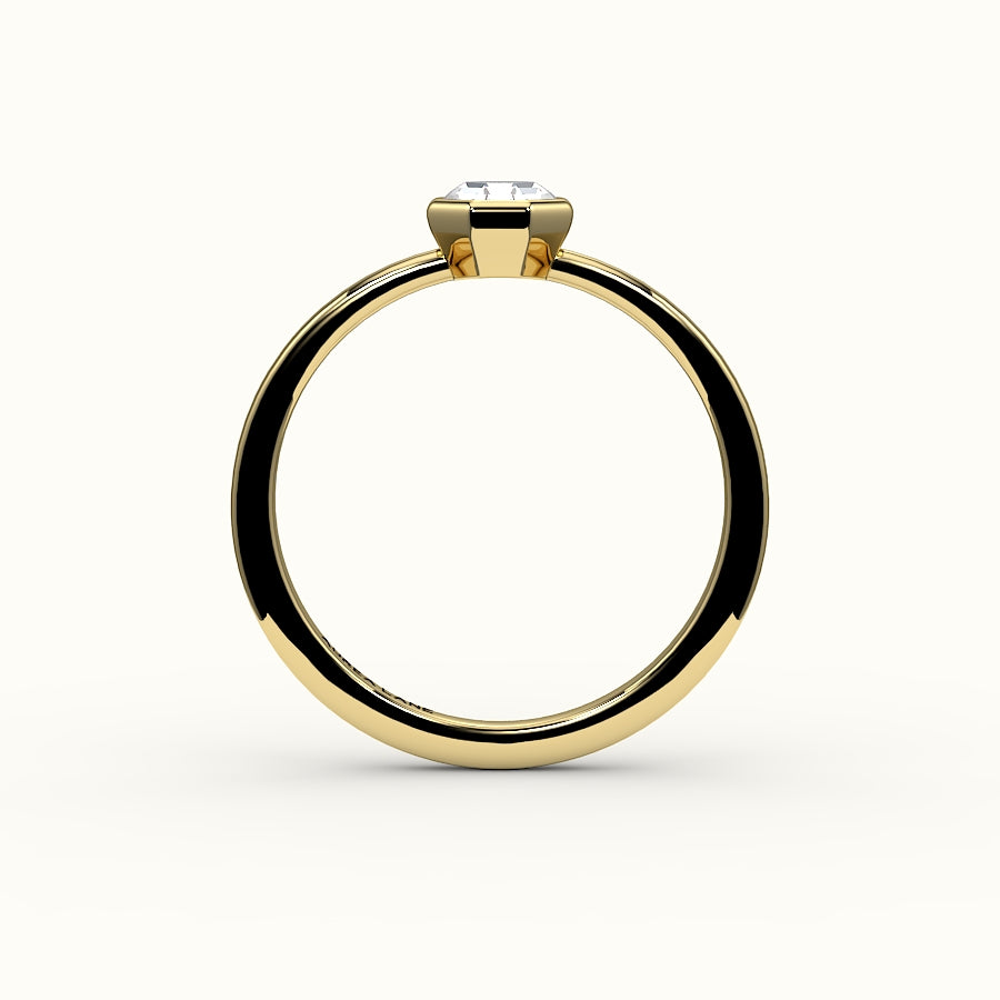 Engaste clásico de anillo con bisel de corte octogonal