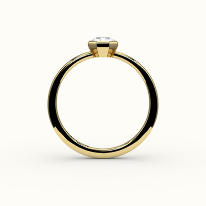 Engaste clásico de anillo con bisel de corte octogonal