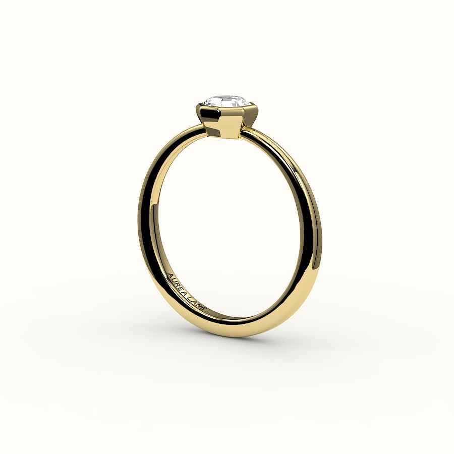 Engaste clásico de anillo con bisel de corte octogonal