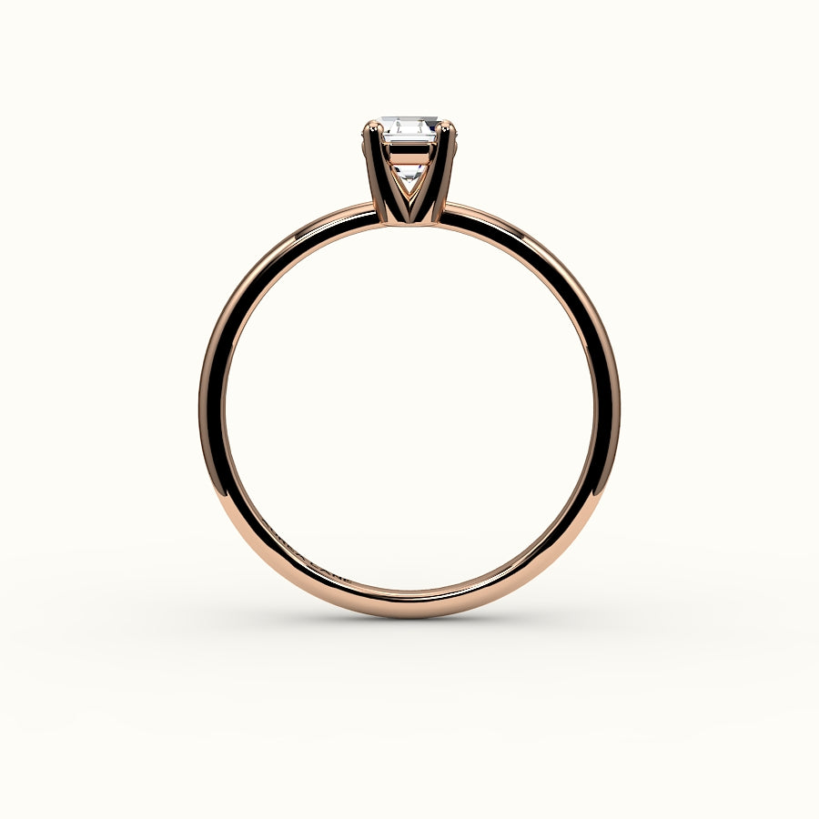 Engaste clásico de anillo solitario de corte octogonal