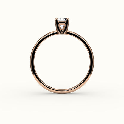Engaste clásico de anillo solitario de corte octogonal