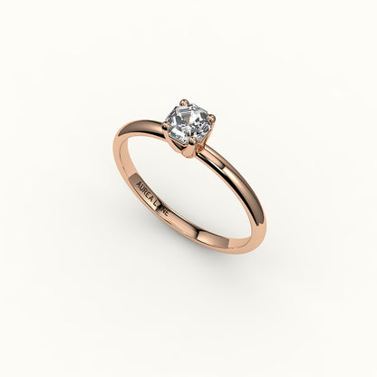 Engaste clásico de anillo solitario de corte octogonal