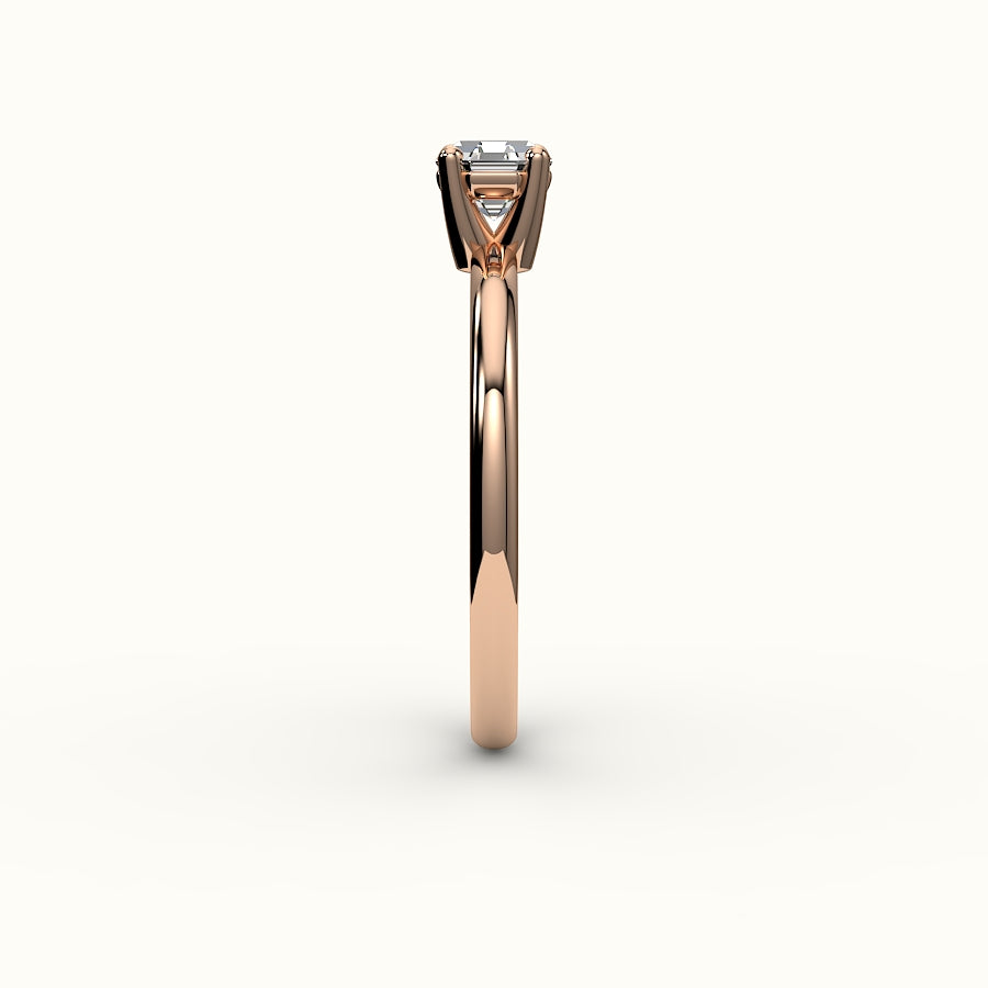 Engaste clásico de anillo solitario de corte octogonal
