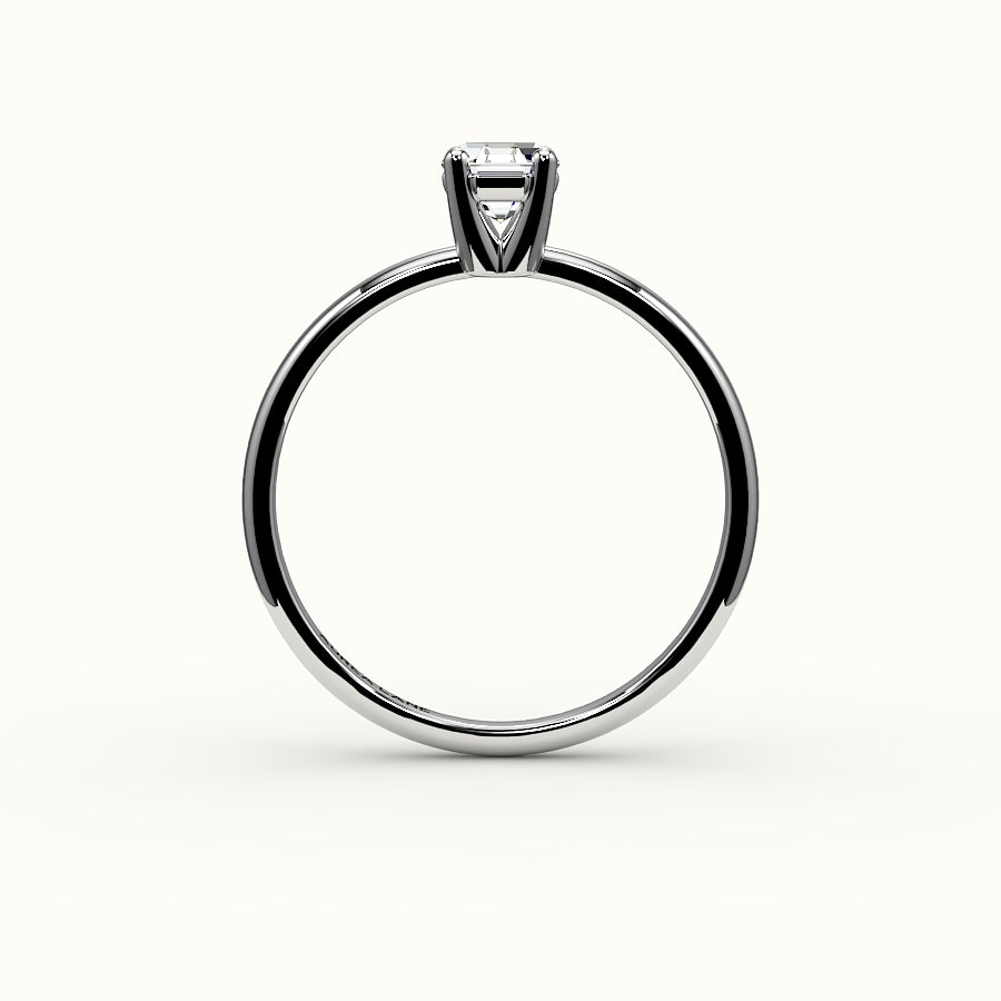 Engaste clásico de anillo solitario de corte octogonal