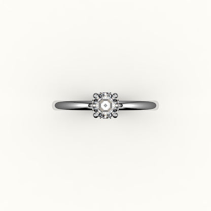 Engaste clásico de anillo solitario de corte octogonal