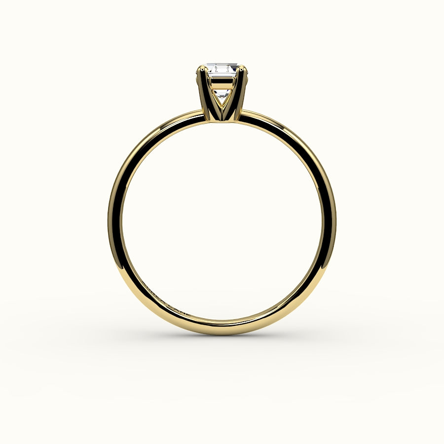 Engaste clásico de anillo solitario de corte octogonal