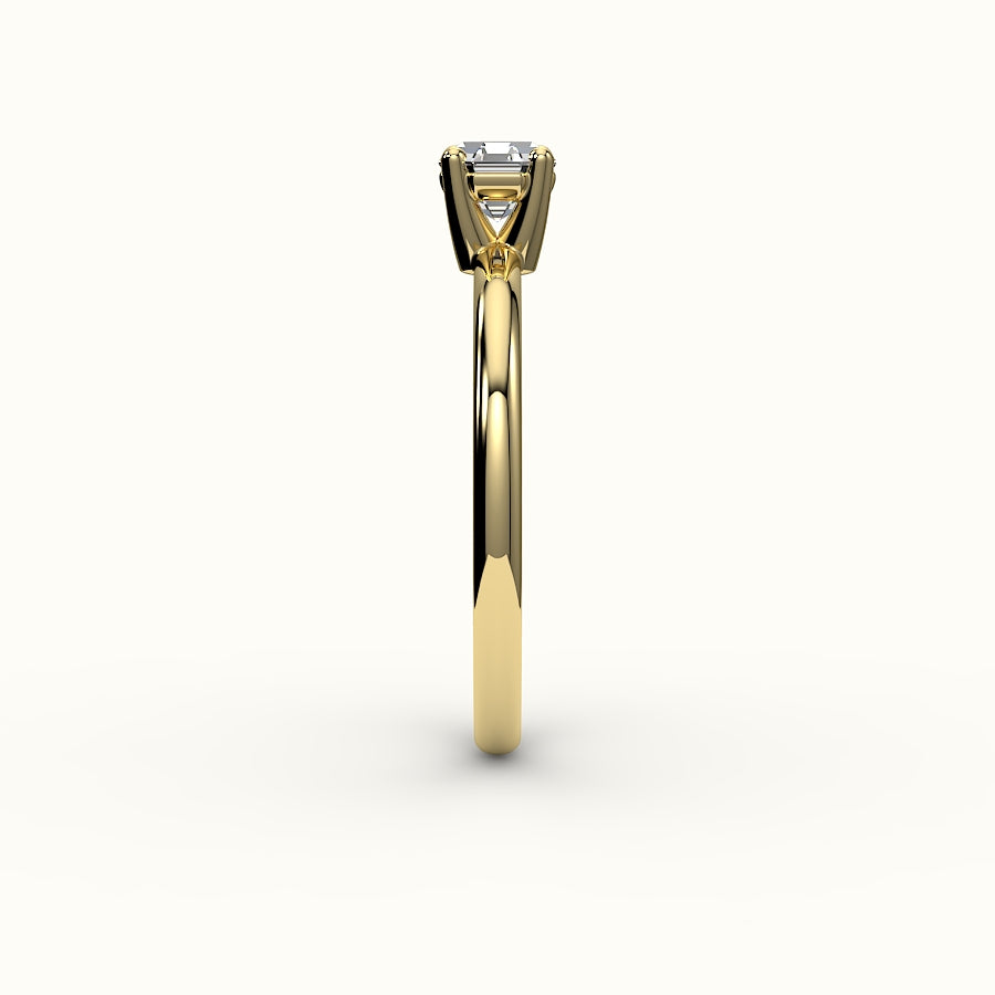 Engaste clásico de anillo solitario de corte octogonal