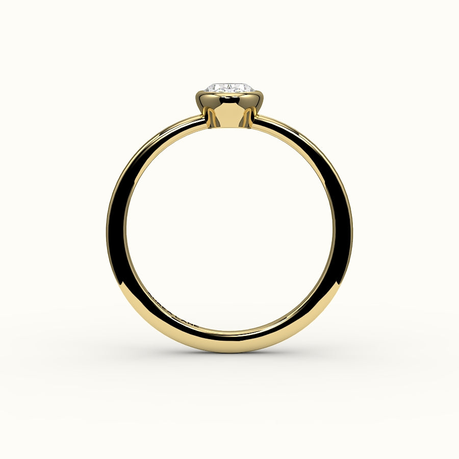 Engaste clásico de anillo con bisel ovalado