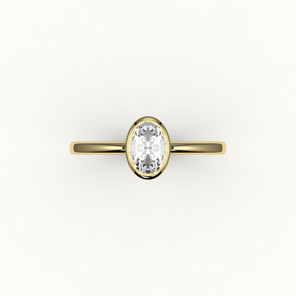 Engaste clásico de anillo con bisel ovalado