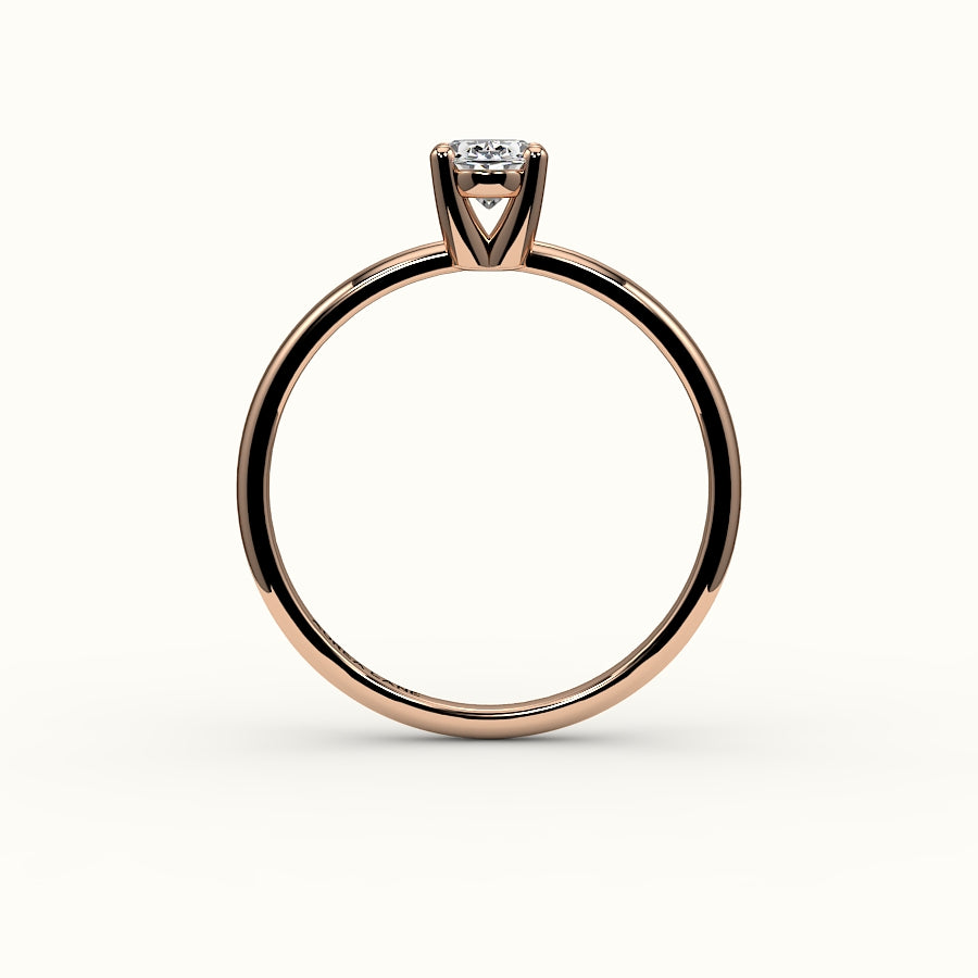 Engaste clásico de anillo solitario ovalado