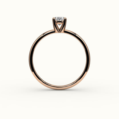 Engaste clásico de anillo solitario ovalado