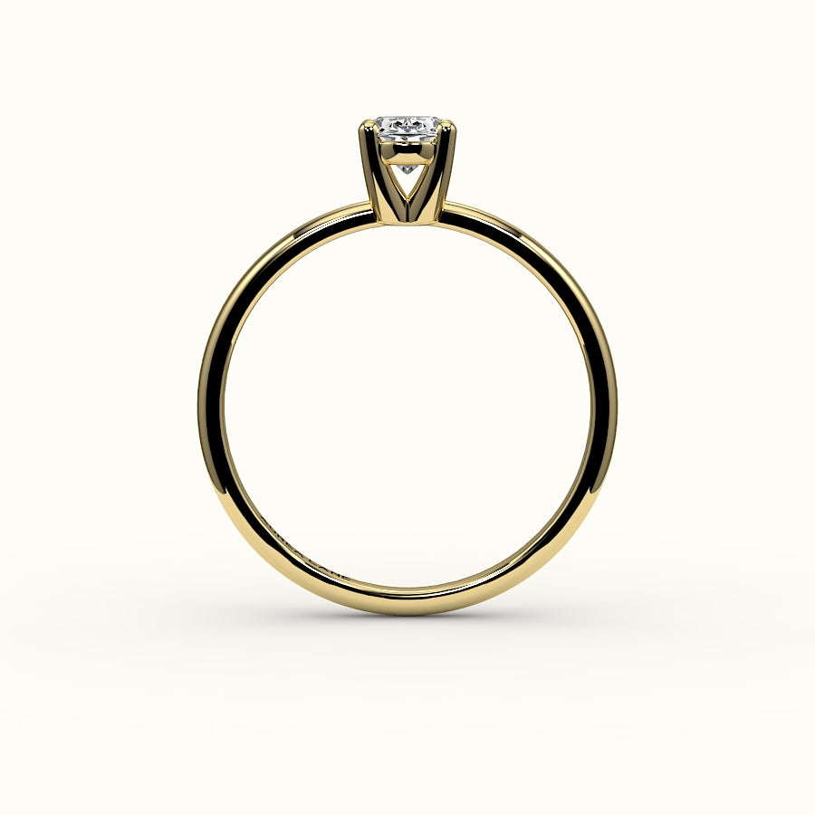 Engaste clásico de anillo solitario ovalado
