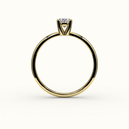 Engaste clásico de anillo solitario ovalado